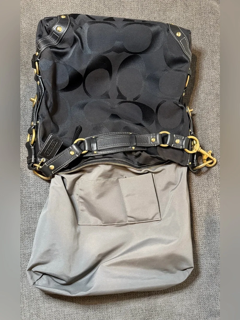 Coach Carly Large Black Hobo Bag No.F0873-10620